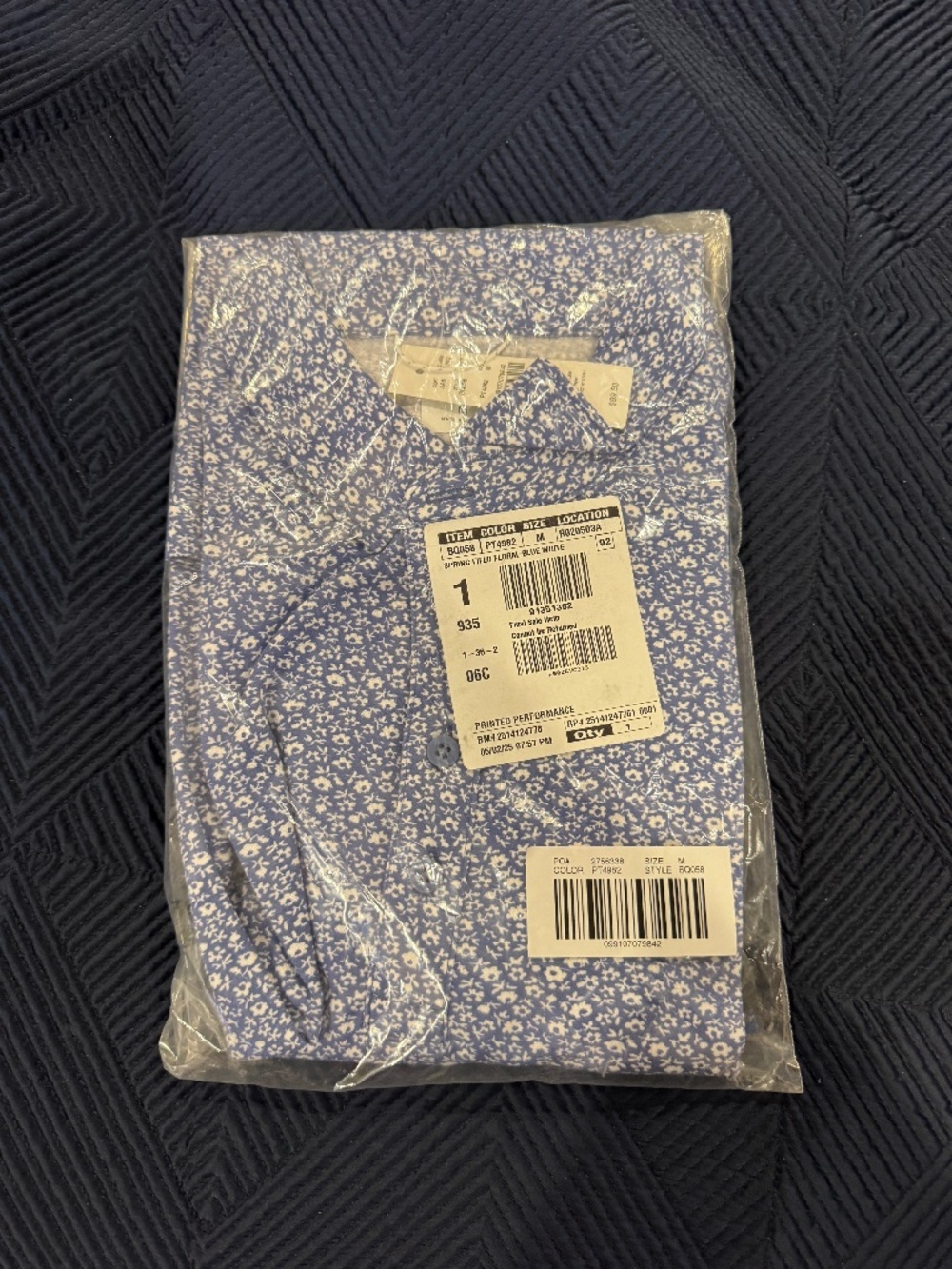 J. Crew Performance Polo Shirt with COOLMAX® technology - NWT - Size M - Floral